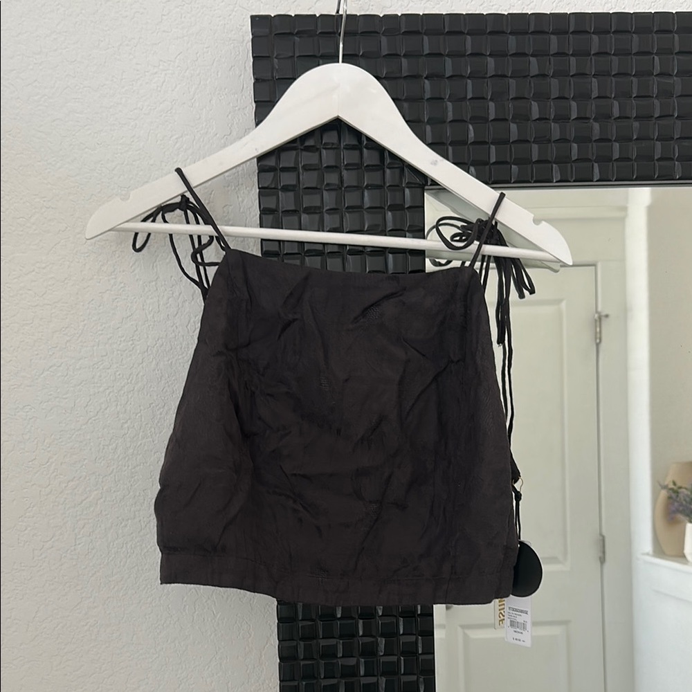 Amuse Society Charcoal Strappy Top